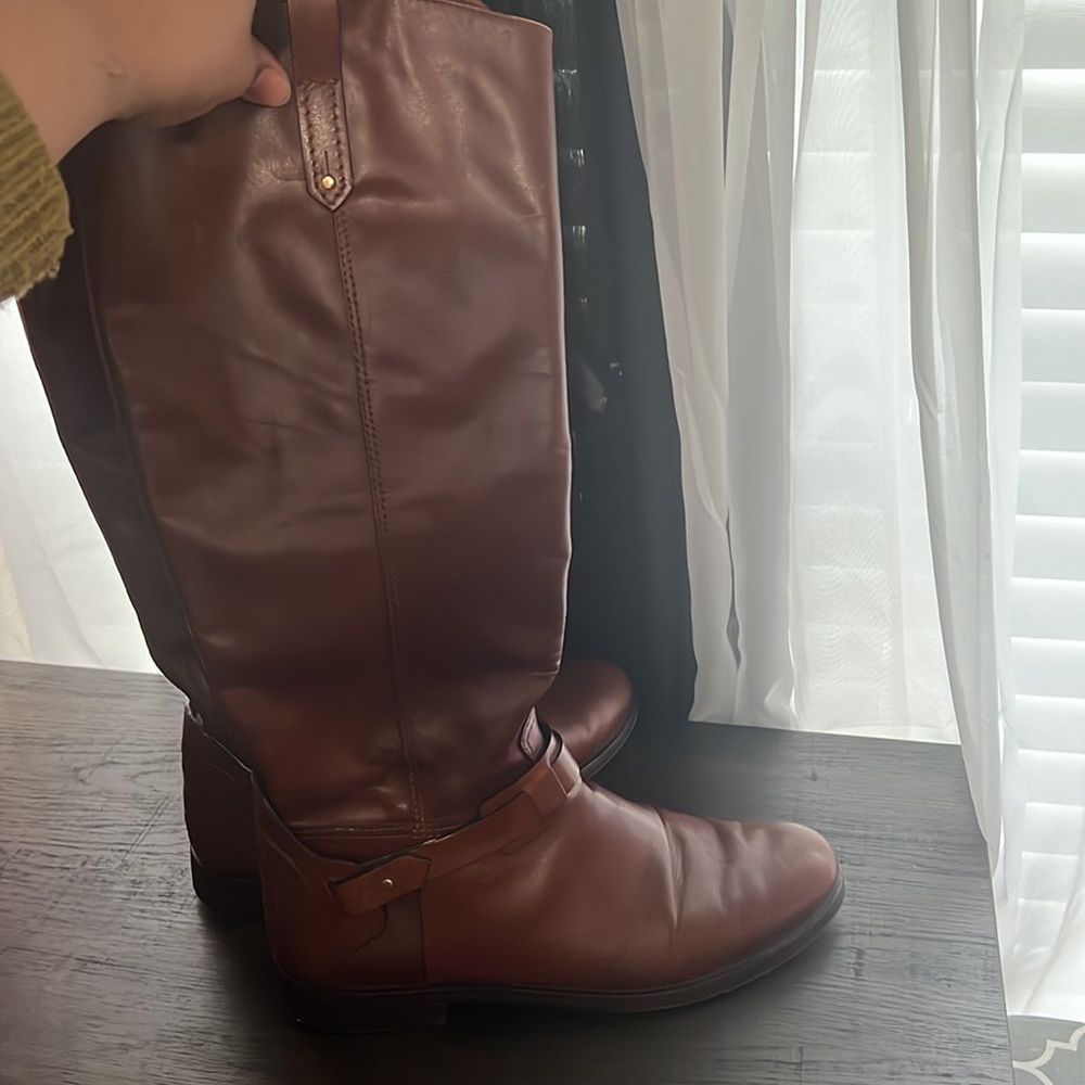 Medium, dark caramel colored Tory Burch riding boots - Picture 3 of 5